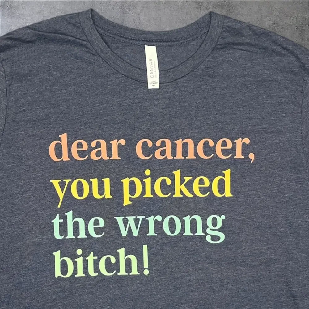 Bella+Canvas 2XL Dark Gray Tee Cancer Message USA Strong Nicaragua